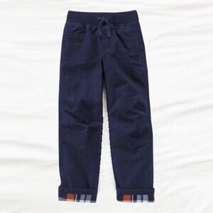 Gymboree Boys Pants Sz 6 Plaid Cuff Twill Arctic Explorer Gym Navy Blue